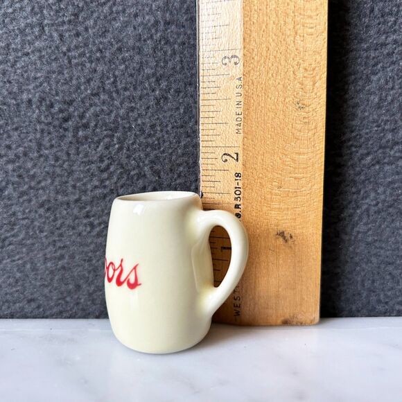Vintage Coors Ashtray and Tiny Mug Cream Ceramic America's Fine Light Beer - Picture 7 of 7